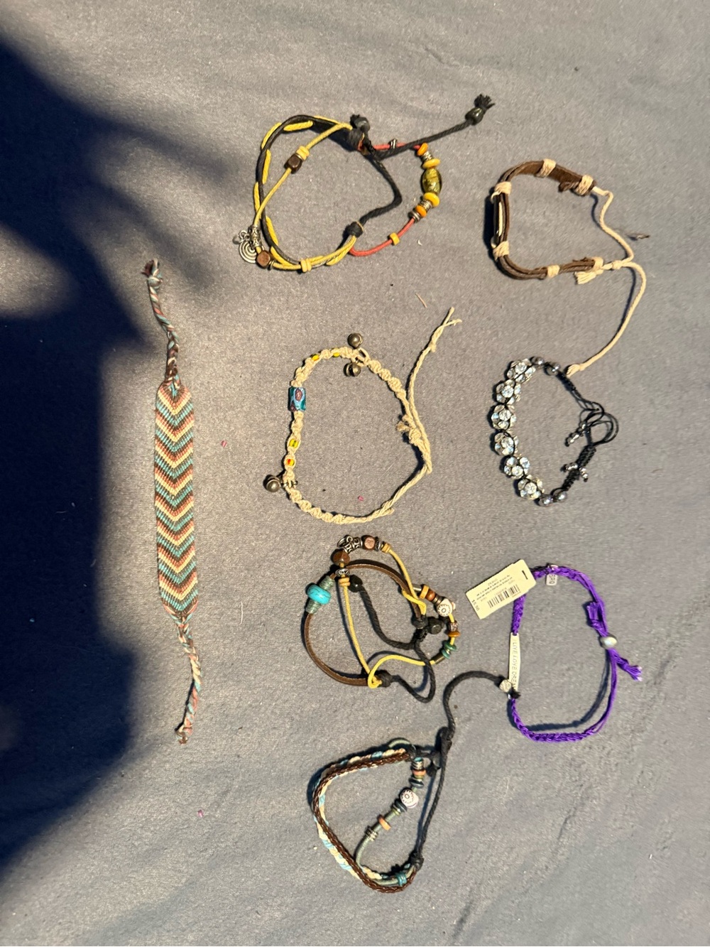 Handmade Multicolor & Purple Boho Friendship Bracelet Set